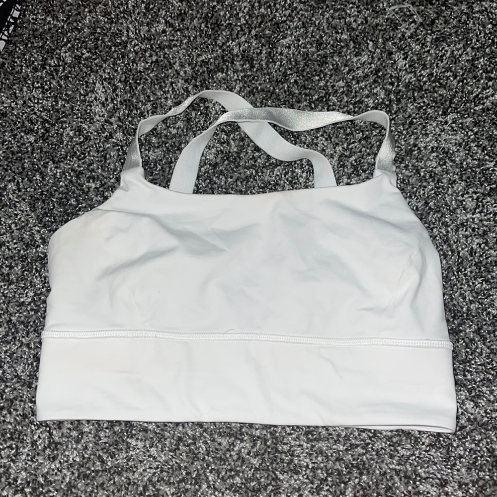 Lululemon White longline Sports bra